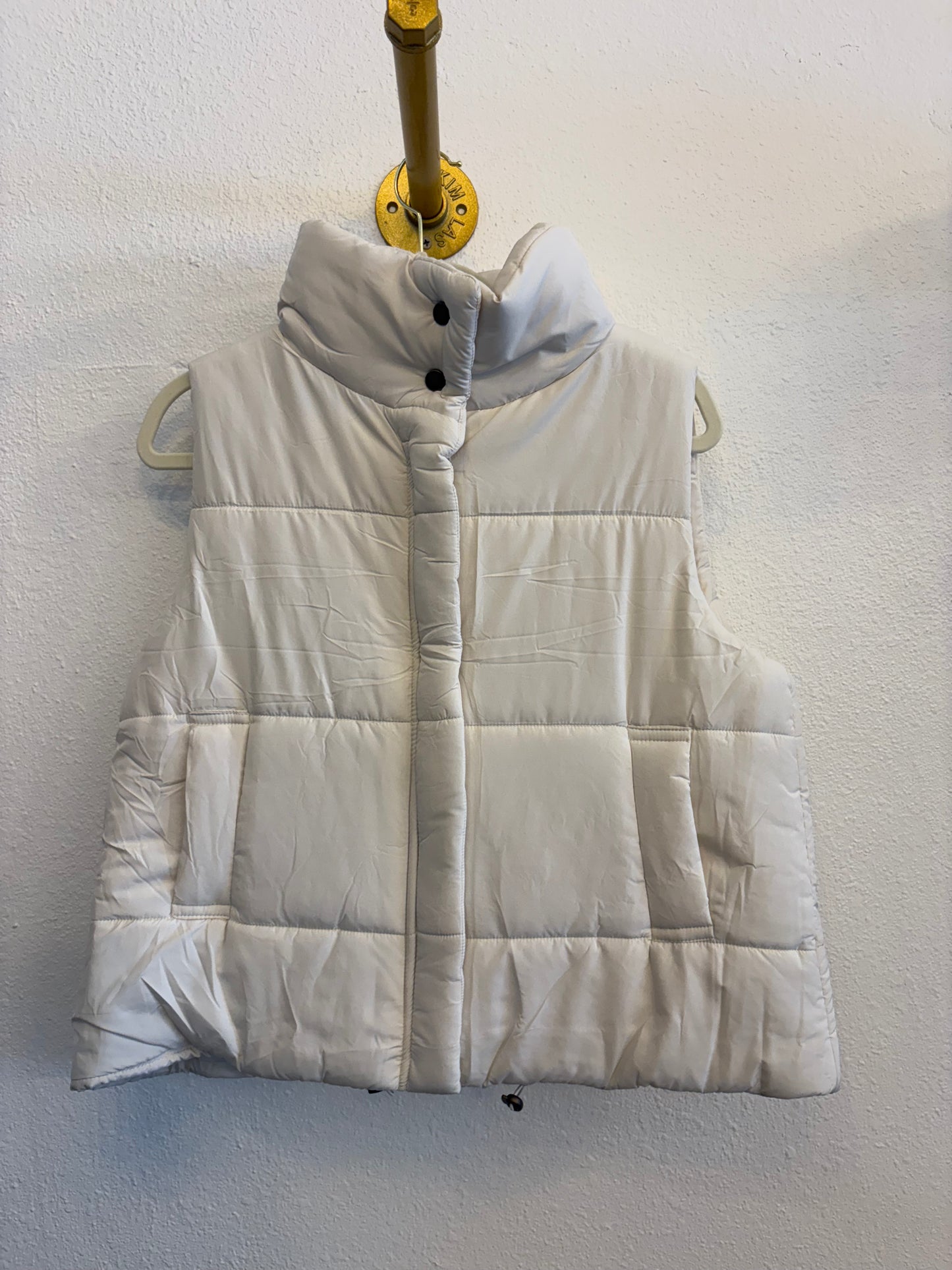 White puffer vest