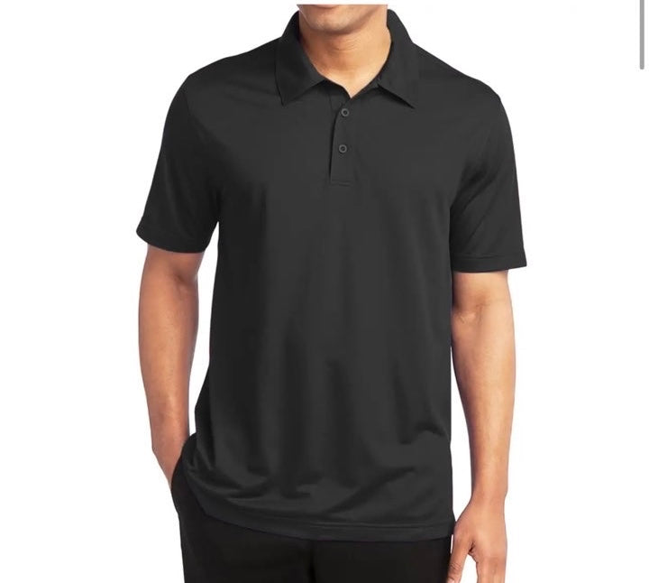 Men’s black golf shirt moisture wicking