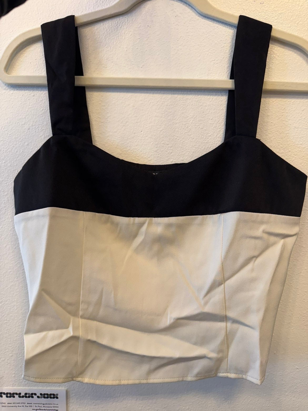 Silky black and white top