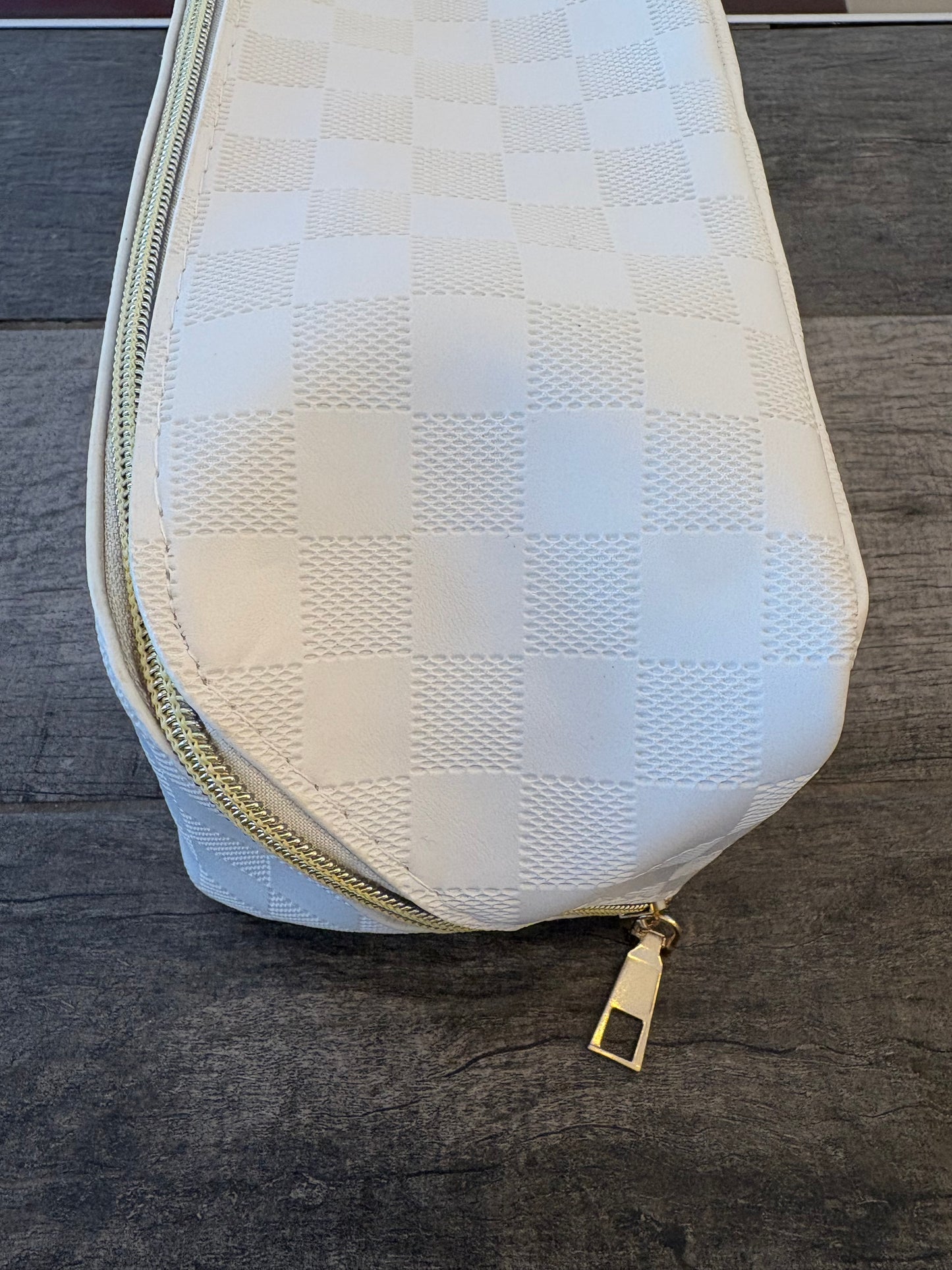 White cosmetic bag