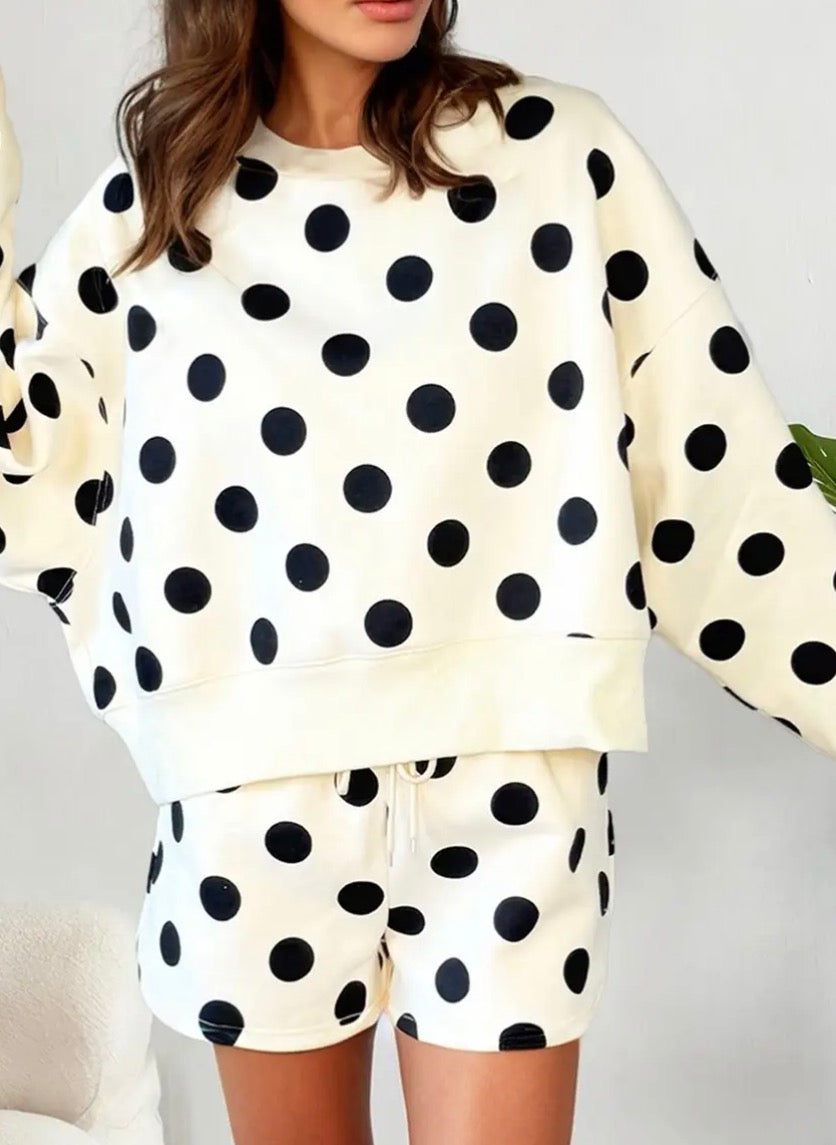 Black polka dot crewneck