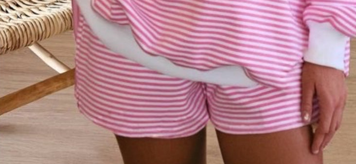 pink striped shorts