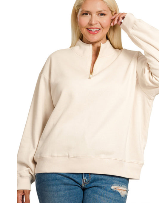 Sand Zip Up Crew