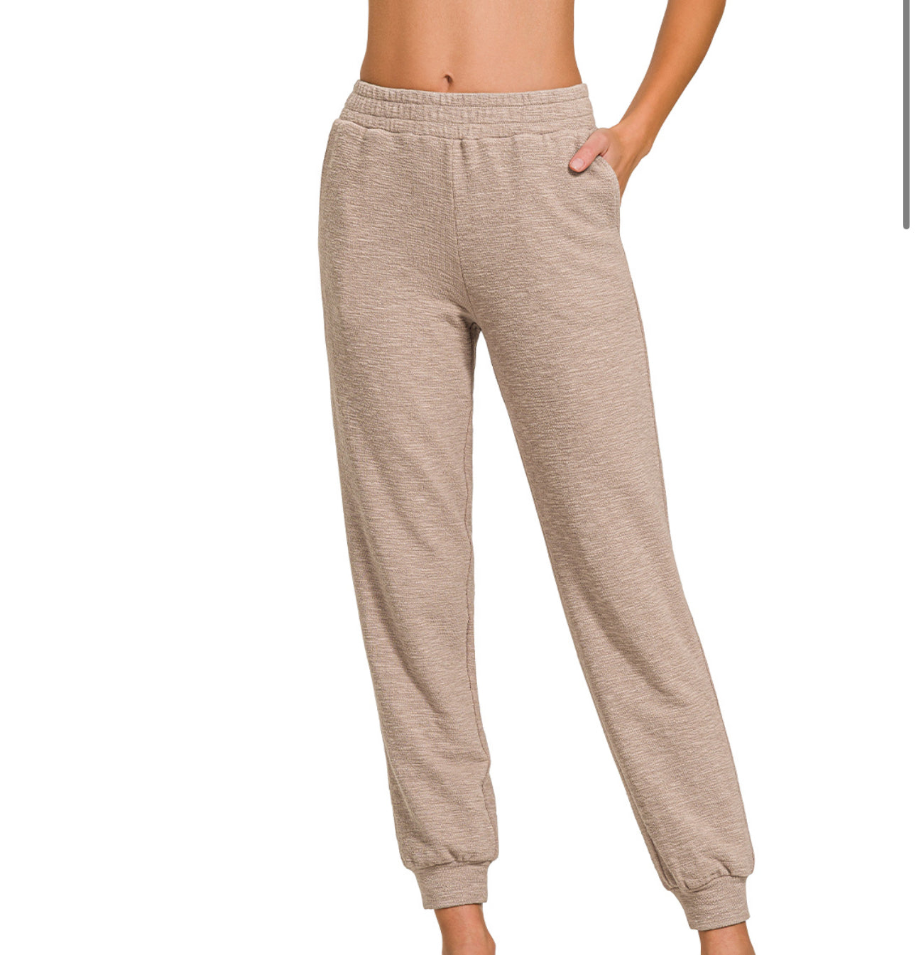 Tan cuff jogger