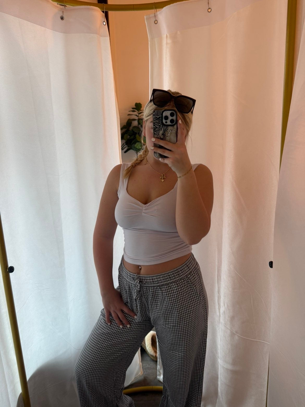 Blue Plaid Pant