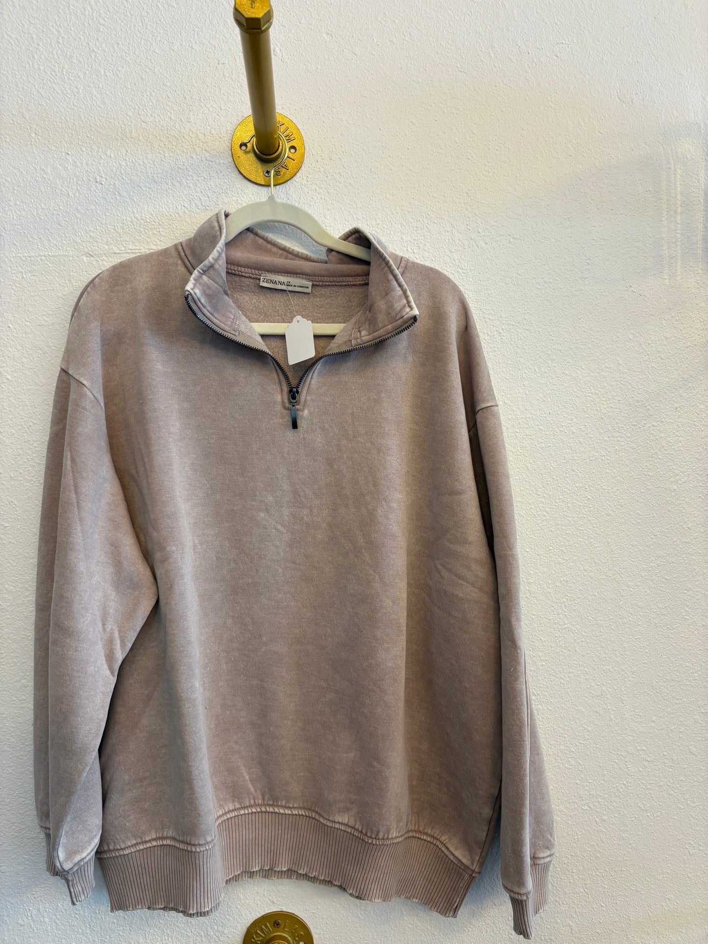 Mocha Crew Zipper