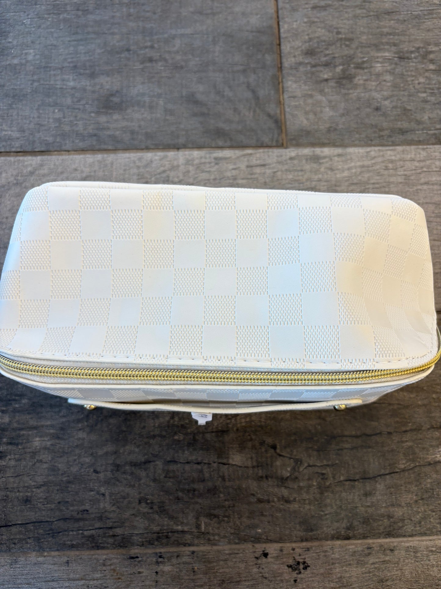 White cosmetic bag