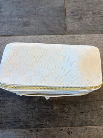 White cosmetic bag