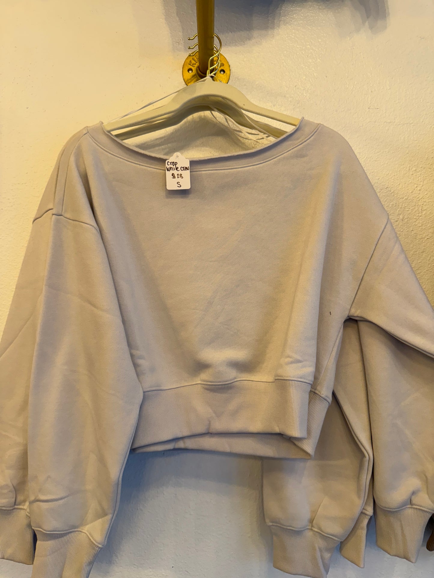 Crop White Crew
