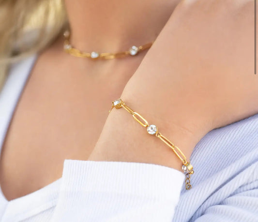 Stone clip bracelet