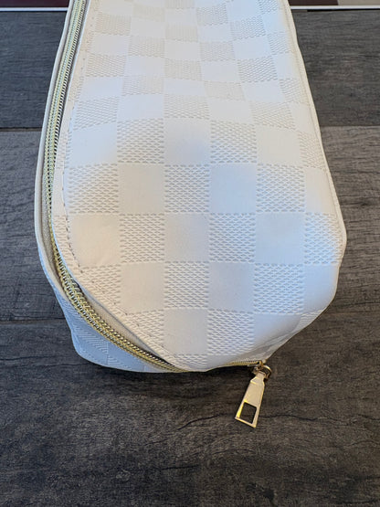 White cosmetic bag