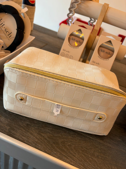 White cosmetic bag