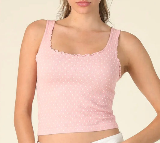 Niki Biki Pink POLKA DOT tank