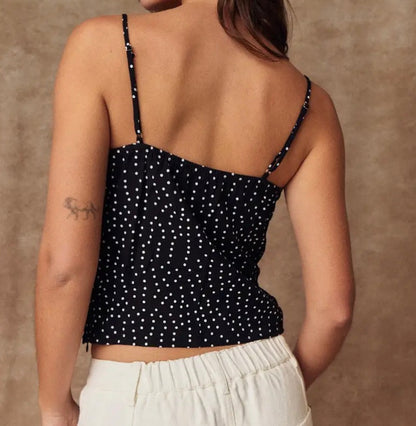 Polka dot lace tank