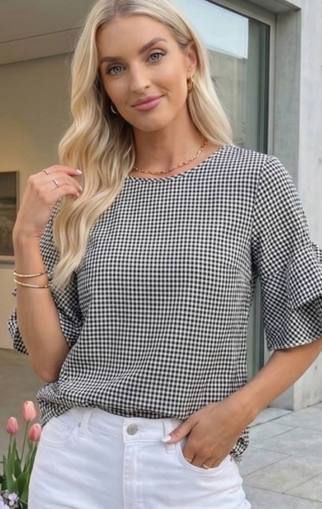 plus size plaid bow bell t shirt