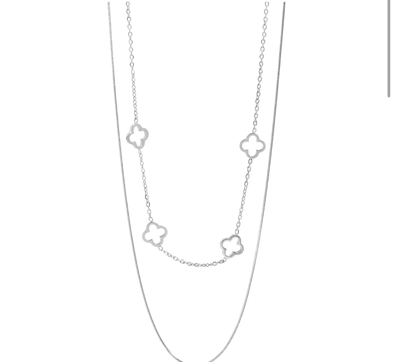 Clover necklace silver