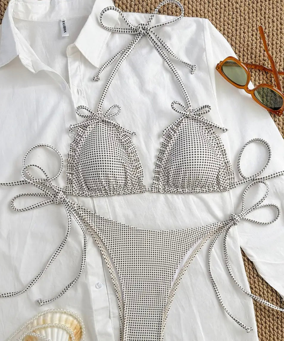 Plaid bow tie Bikini BOTTUM