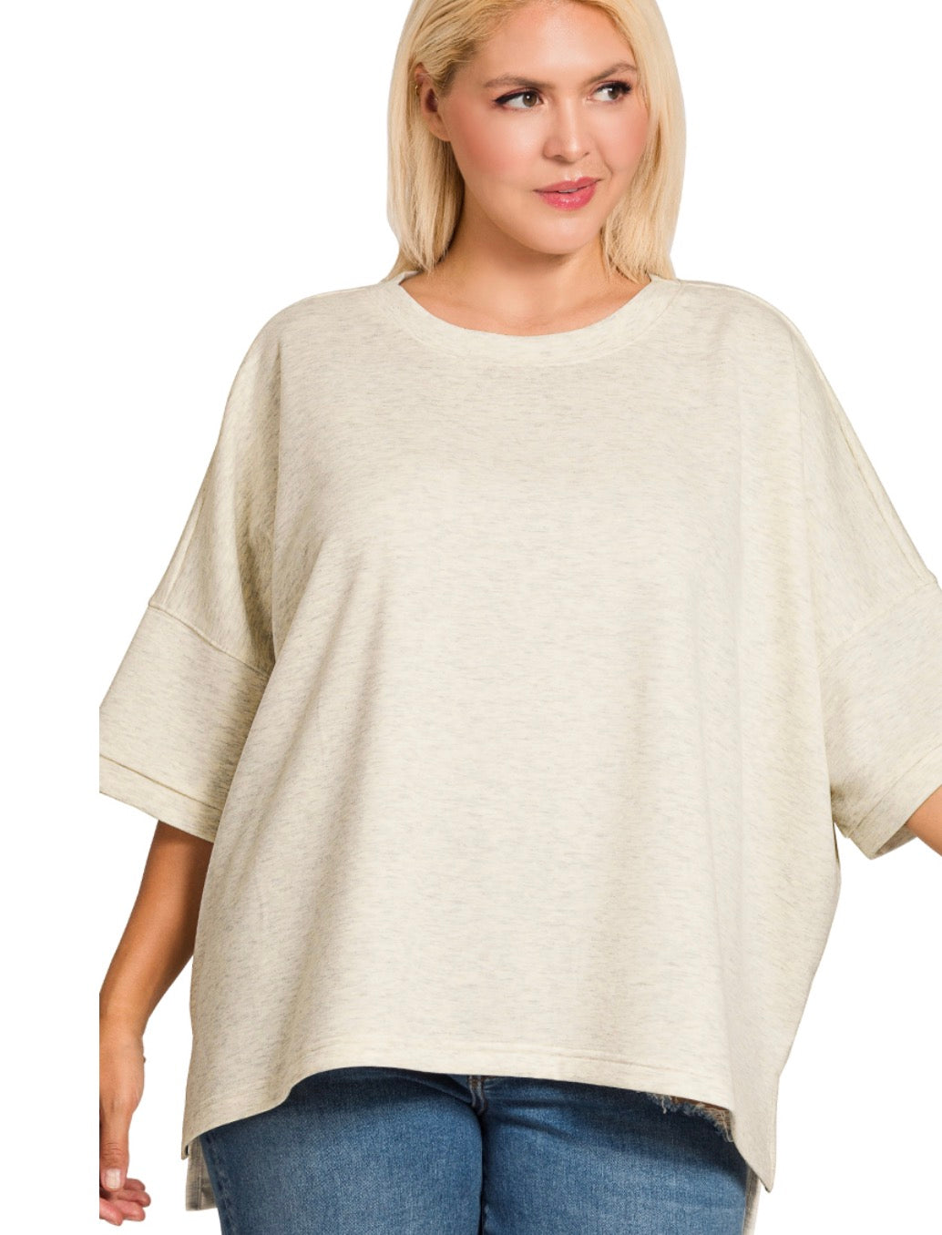 White tee with Cuff sleeve