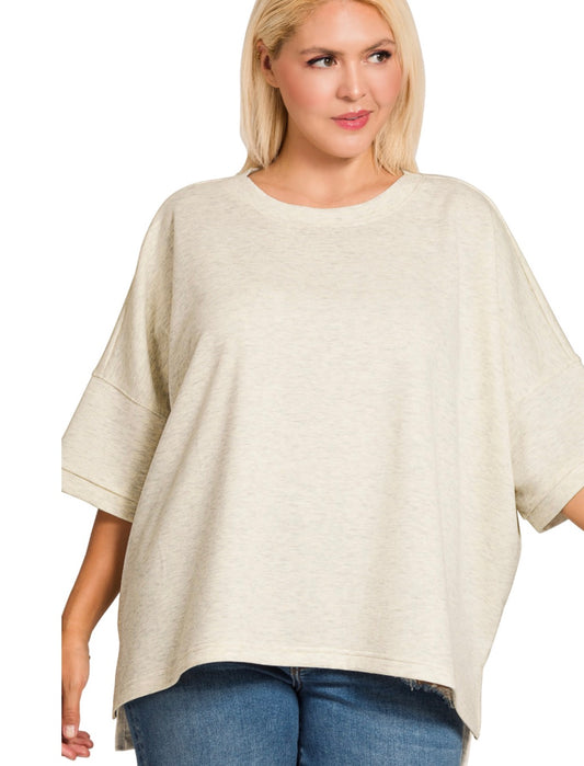 White tee with Cuff sleeve